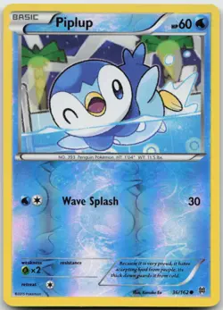 Piplup 36/162 Common BREAKthrough Pokemon TCG Reverse Holo LP - Image 1