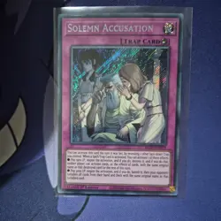 Solemn Accusation BLZD-EN079 Secret Rare 1st Edition YuGiOh TCG Card - Image 1