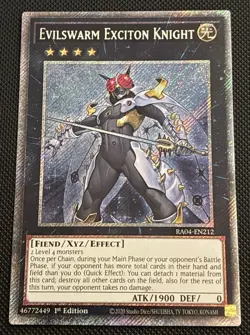 Yugioh! | Evilswarm Exciton Knight (Platinum Secret Rare) RA04-EN212 1st Ed. NM - Image 1