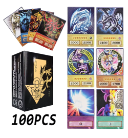 100pcs Yu-Gi-Oh Anime Style Cards Blue Eyes Dark Magician Exodia - Image 1