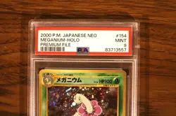 2000 Pokemon Japanese NEO #154 Meganium Holo Card - PSA 9 - Premium File - Image 2