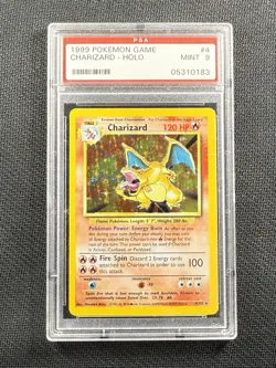 Pokemon Card - PSA 9 Mint Charizard Holo 1999 Base Set Rare Black Dot Error ⚫ - Image 1
