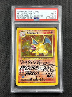 Pokemon Card PSA 7 NM 10 Gem Mint Auto Arita UK 4th 1999-2000 Base set Charizard - Image 1