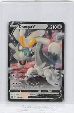 Drampa V 128/172 Brilliant Stars Ultra Rare Holo - POKEMON CARD - NM - Image 1