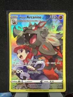 Hisuian Arcanine TG08/TG30 Lost Origin Holo Rare Full Art Pokemon Card NM - Image 1