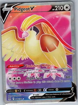 Pidgeot V (Full Art) 188/196 SWSH11: Lost Origin - Pokemon Card - NM - Image 1