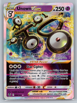 Unown VSTAR - 066/195 - Pokemon Silver Tempest Sword & Shield Ultra Rare Card NM - Image 1