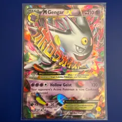 Pokemon TCG M Gengar EX Black Star Promo XY166 Shiny Holo Card Moderately Played - Image 1