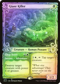 MTG FOIL Giant Killer // Chop Down Showcase - Throne of Eldraine #275 - Image 1
