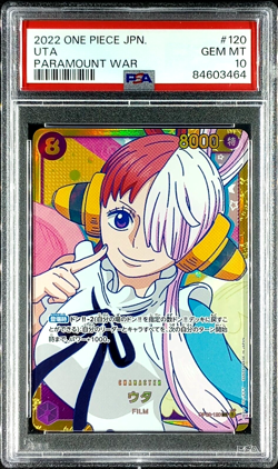 Uta 2022 One Piece Japanese Paramount War #120 Secret PSA 10 Gem Mint OP02 - Image 1