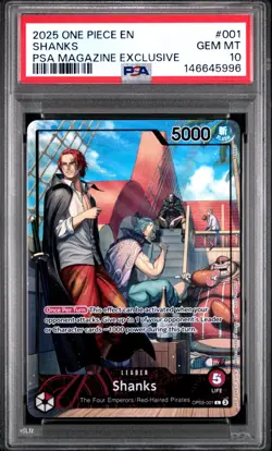 2025 One Piece English SHANKS PSA Magazine Exclusive PSA 10 #001 - Image 1