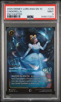 Disney Lorcana - Cinderella - Dream Come True - Enchanted - PSA 9 - Image 1