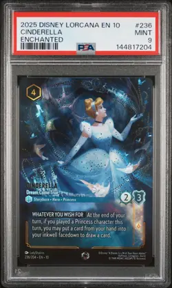 Disney Lorcana - Cinderella - Dream Come True - Enchanted - PSA 9 - Image 1