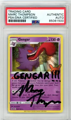 PSA Signed Marc Thompson Gengar 057/198 Holo Trick or Trade Pokemon Card - Image 1