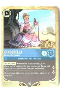 Disney Lorcana TCG Cinderella Resourceful Traveler Promo Foil Wilds Unknown - Image 1