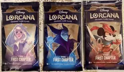 LOT of 3 - Disney Lorcana Trading Card Game The First Chapter Booster Packs - Image 1