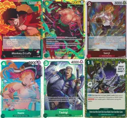 Red/Green Luffy Deck - Roronoa Zoro - Vivi - Sanji - Nami - One Piece - NM - Image 1