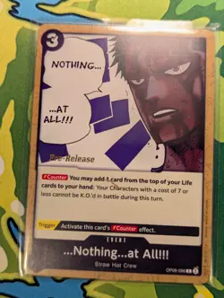 One Piece - ...Nothing...at All!!! (OP06-096) Pre Release Promo English - NM - Image 1