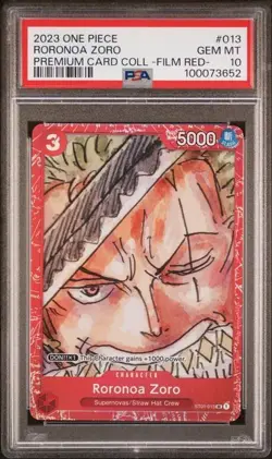 2023 ONE PIECE PREMIUM CARD COLLECTION - FILM RED- #013 RORONOA ZORO - PSA 10 - Image 1