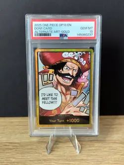 One Piece Op13 English Don!! Card Gold Alternate Gol D Roger PSA 10 - Image 1