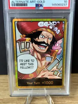 One Piece Op13 English Don!! Card Gold Alternate Gol D Roger PSA 10 - Image 3