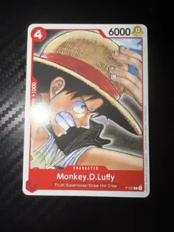 CARTE ONE PIECE - P-022 - MONKEY.D.LUFFY FILM RED MINT - Image 1