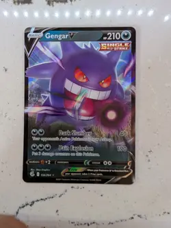 Pokemon TCG Gengar V Sword & Shield - Fusion Strike #156/264 Holo Rare - Image 1