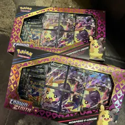 Lot of 2 Pokemon TCG Crown Zenith Premium Playmat Collection Box Morpeko V-Union - Image 1