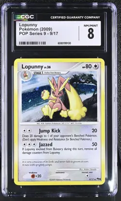 CGC 8 Lopunny 2009 POP Series 9 9/17 Holo Pokemon Card - Image 1