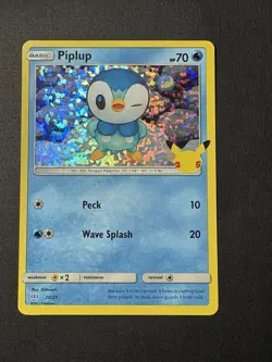 2021 Pokemon TCG McDonalds Promo Card 25th Anniversary Holo Foil Piplup 20/25 - Image 1