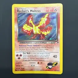 Pokemon Rocket's Moltres Gym Heroes 12/132 Holo Rare *Swirl* - Image 1