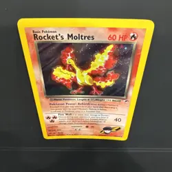 Pokemon Rocket's Moltres Gym Heroes 12/132 Holo Rare *Swirl* - Image 3