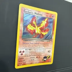 Pokemon Rocket's Moltres Gym Heroes 12/132 Holo Rare *Swirl* - Image 5