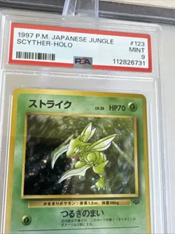 1997 POKEMON JAPANESE JUNGLE #123 SCYTHER-HOLO PSA 9 - Image 4
