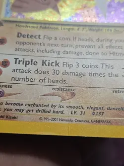 2001 Pokemon Neo Discovery 1st Edition #3/75 Hitmontop Holo Rare MP - Image 4