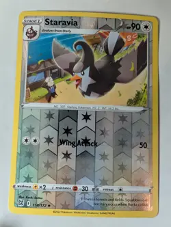 Staravia 118/172 Brilliant Stars Pokemon Reverse Holo Foil Nice! - Image 1