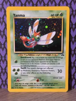 Pokemon TCG Yanma 17/75 Neo Discovery Holo Rare Unlimited English 2001 swirl🌀 - Image 1