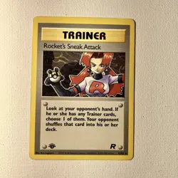 Rocket’s Sneak Attack 72/82 First Edition Rare -Team Rocket Vintage 2000 WotC Hp - Image 1