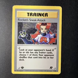 Rocket’s Sneak Attack 72/82 First Edition Rare -Team Rocket Vintage 2000 WotC Hp - Image 2