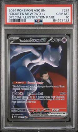 2026 POKEMON ASC EN PSA 10 TEAM ROCKET’S MEWTWO EX SPECIAL ILLUSTRATION RARE 281 - Image 1