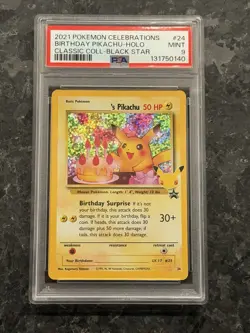 2021 POKEMON CELEBRATIONS CLASSIC COLLECTION #24 BIRTHDAY PIKACHU-HOLO PSA 9 - Image 1