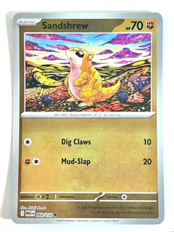 Sandshrew 068/132 Reverse Holo Common Mega Evolution Pokemon TCG - Near Mint NM - Image 1