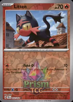 Litten 32/162 Common Reverse Holo Temporal Forces Pokemon - Image 1