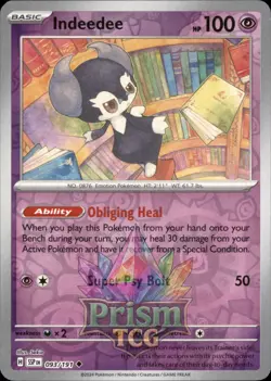Indeedee 93/191 Uncommon Reverse Holo Surging Sparks Pokemon - Image 1
