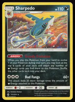 Sharpedo 111/214 Rare Unbroken Bonds Pokemon Lightly Played - Image 1