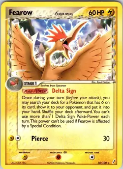 Fearow (Delta Species) 18/100 Crystal Guardians Pokemon NM Normal - Image 1