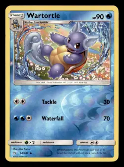 Wartortle 24/181 Uncommon Team Up Pokemon Reverse Holo Near Mint - Image 1