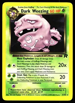 DARK WEEZING 31/82 RARE TEAM ROCKET POKEMON UNLIMITED LP - Image 1