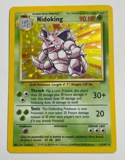 * Nidoking 11/102 Unlimited Holo Rare - Pokemon Base Set LP - Image 1