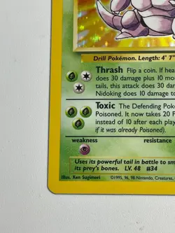 * Nidoking 11/102 Unlimited Holo Rare - Pokemon Base Set LP - Image 4